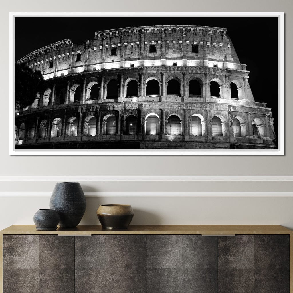 Colosseum at Night Time Canvas Wall Art
