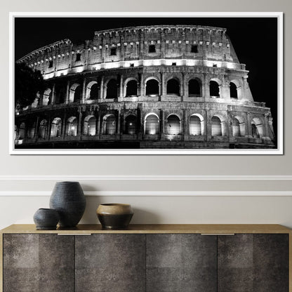 Colosseum at Night Time Canvas Wall Art