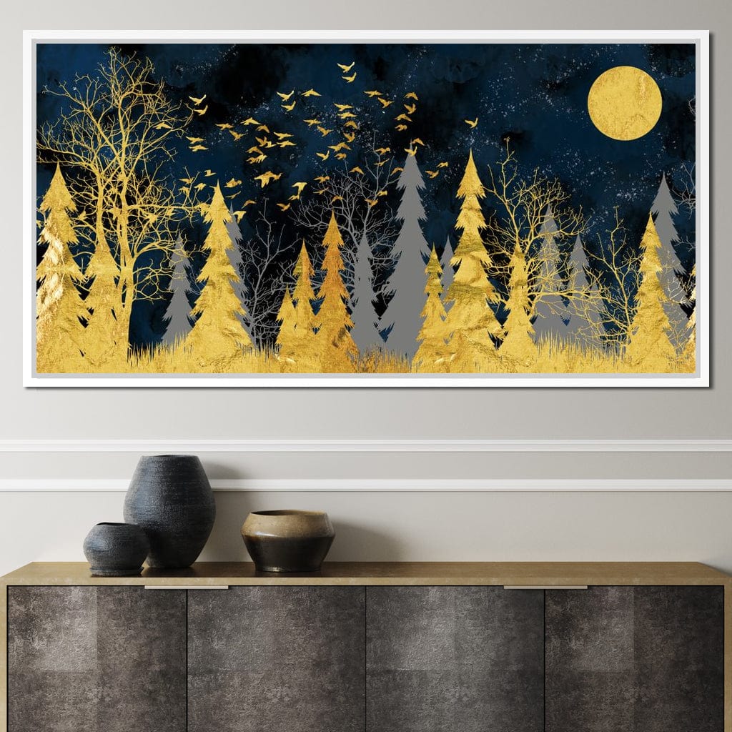 Golden Moonlight Canvas Wall Art