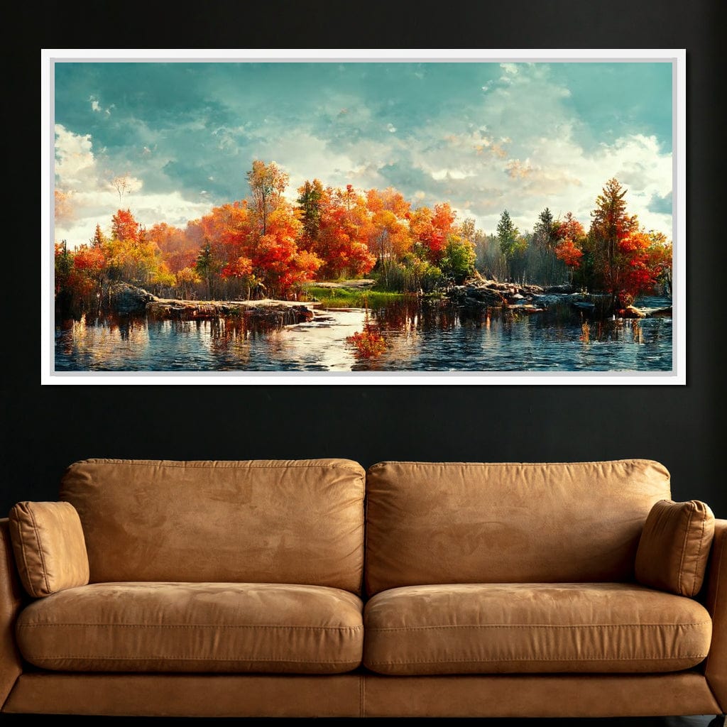 Lakefall Landscape Canvas Wall Art