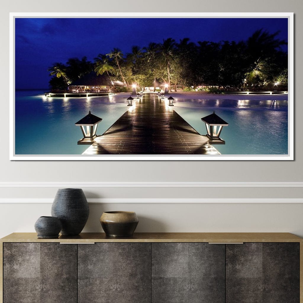 Night Vacation Canvas Wall Art