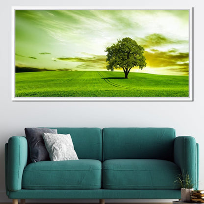 Green Prairie Canvas Wall Art
