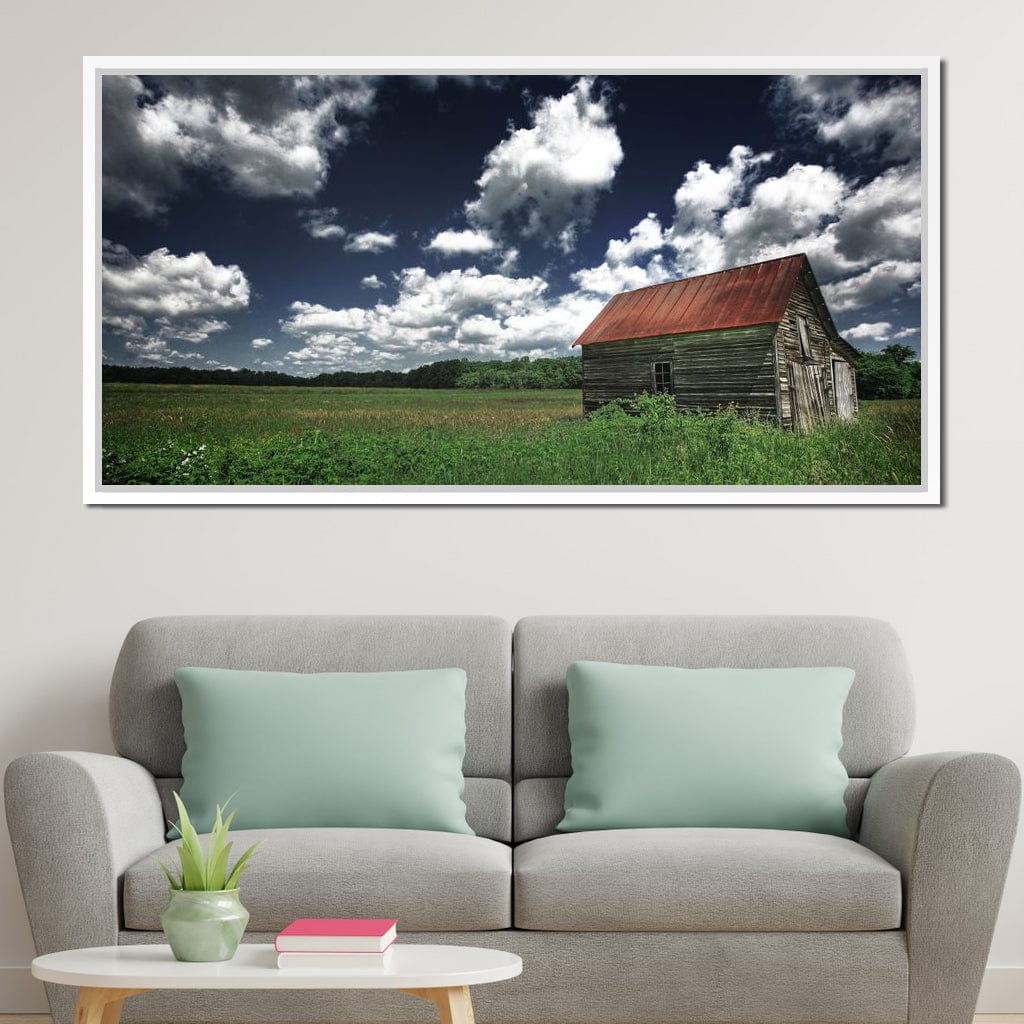 Old Barn in the Field Canvas Wall Art