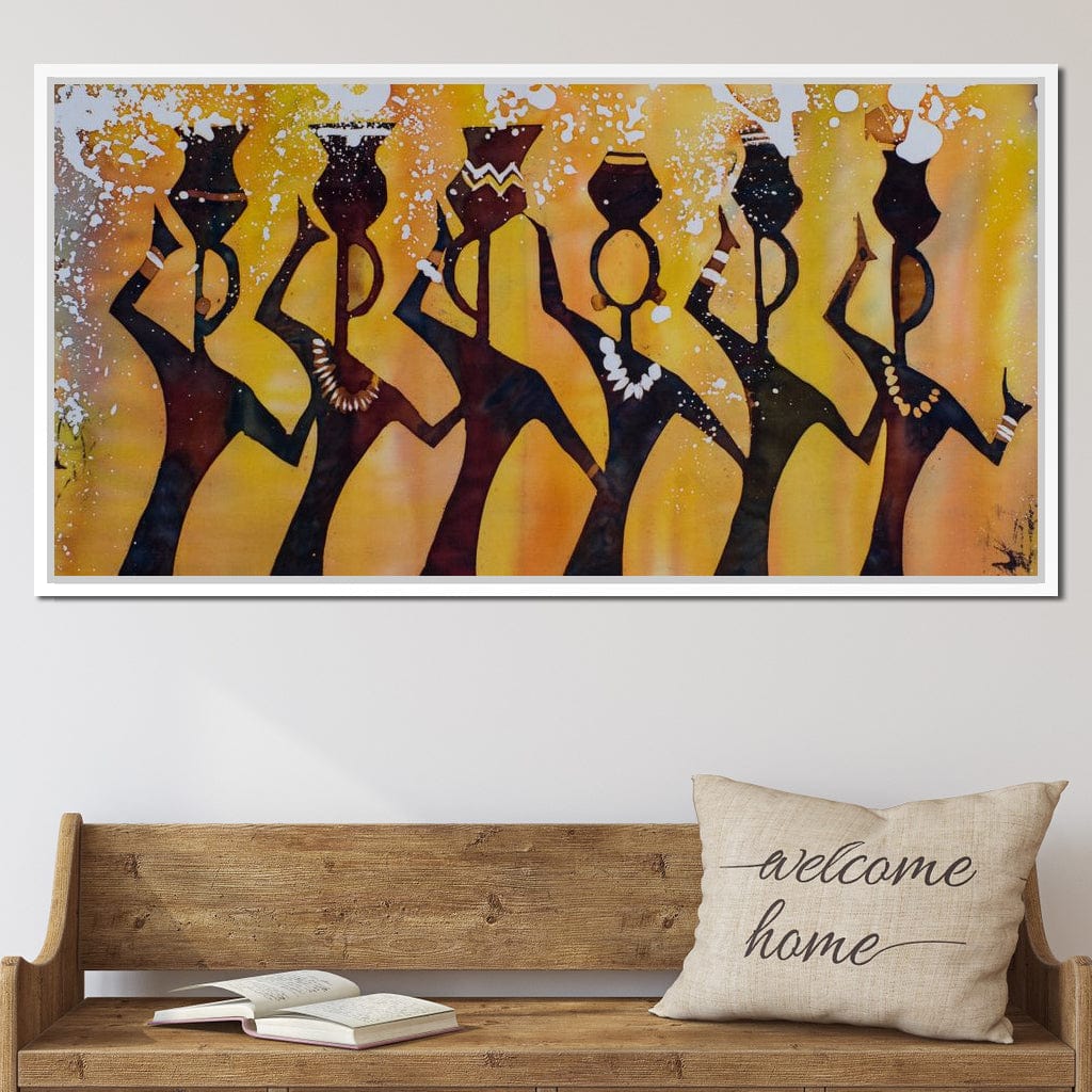 African Women with Jars Canvas Wall Art