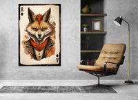 Ace of Spades Canvas – Fox Playing Card Art | Framed Canvas Print Ready to Hang