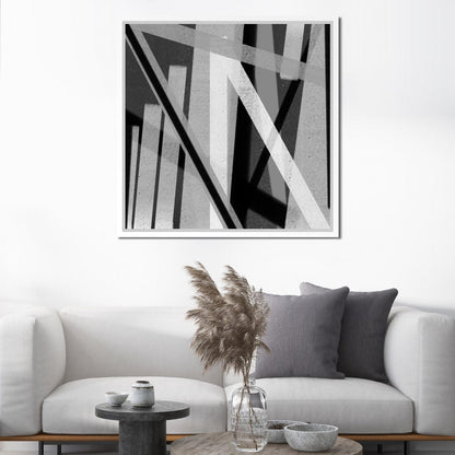 Black & White Lines v2 Canvas Wall Art