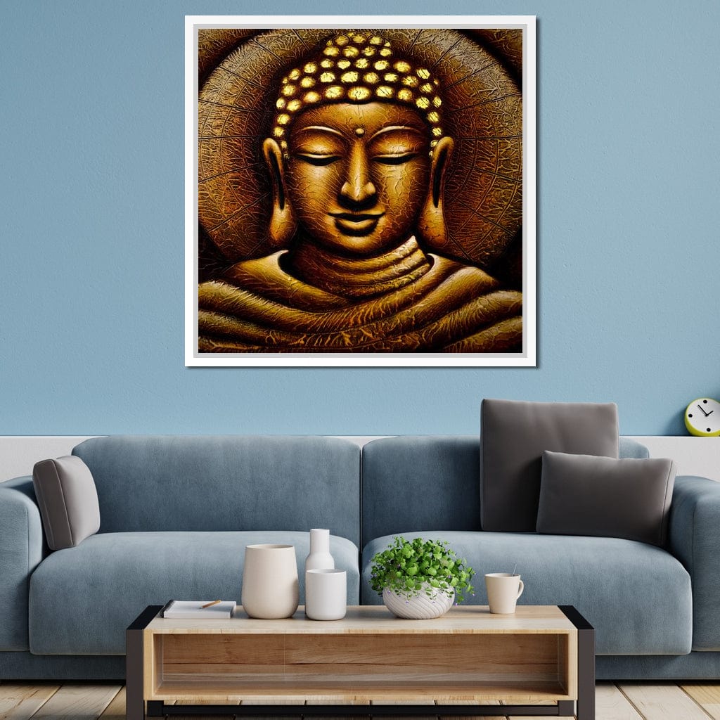 Meditating Buddha Portrait Canvas Wall Art