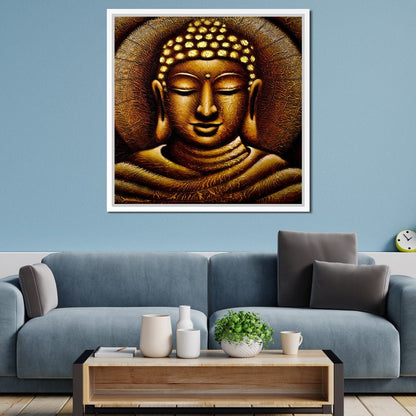 Meditating Buddha Portrait Canvas Wall Art
