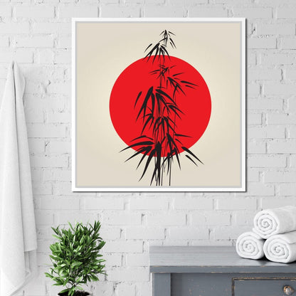 Red and Black Bamboo Canvas Wall Art