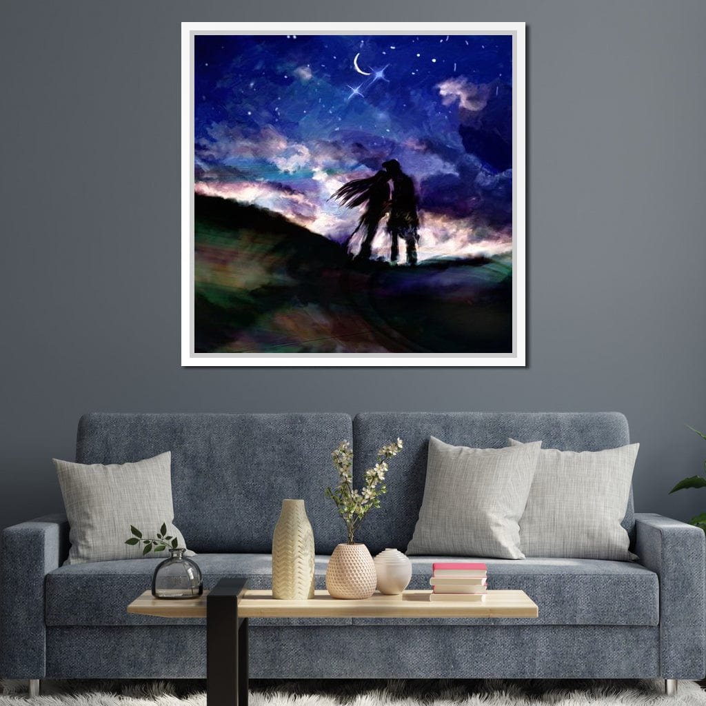 Kissing Under the Stars Canvas Wall Art