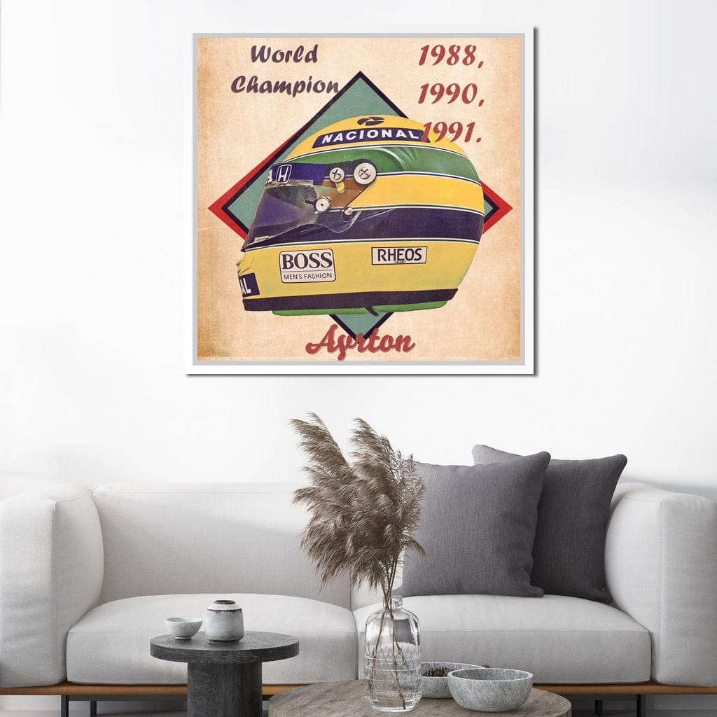 Ayrton Senna 1988 Helmet Canvas Wall Art