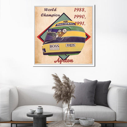 Ayrton Senna 1988 Helmet Canvas Wall Art