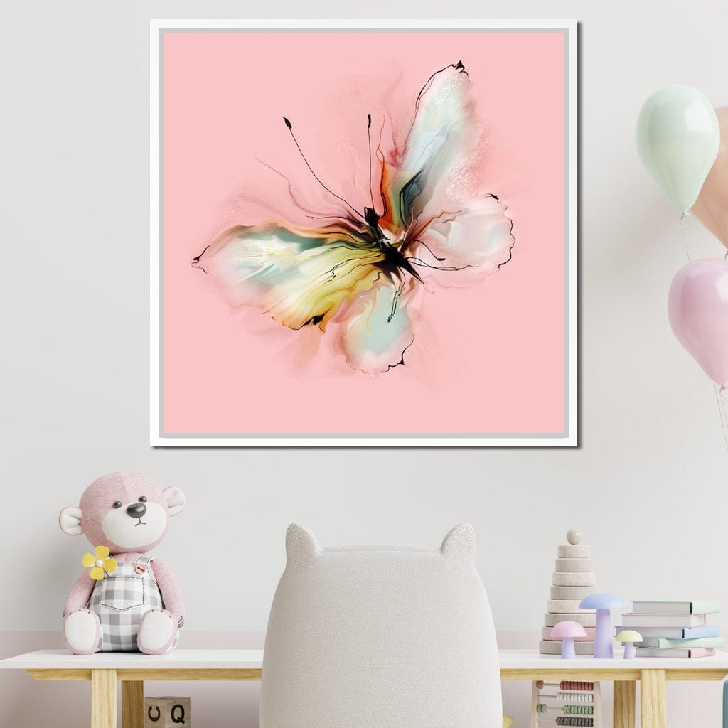 White Butterfly Canvas Wall Art