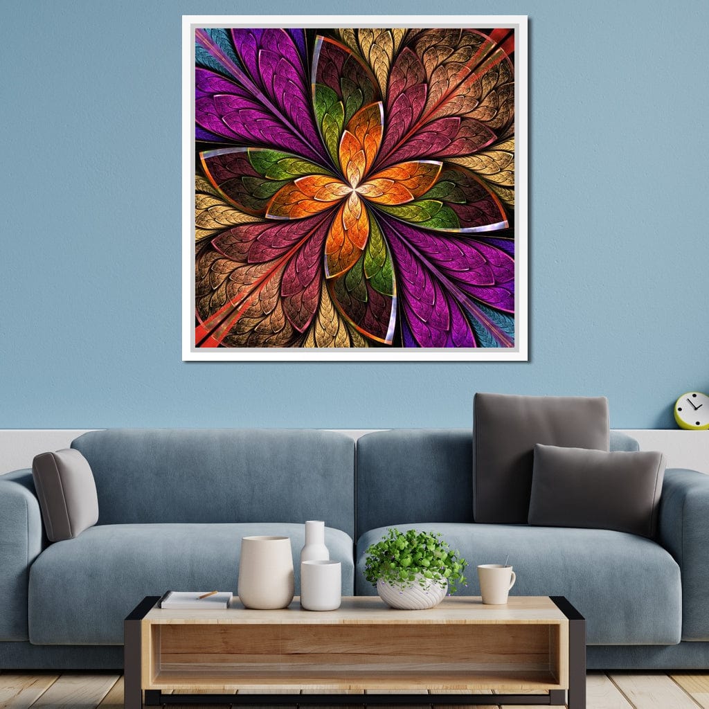 Fractal Flower in Multicolors Canvas Wall Art