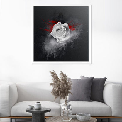 White Rose Canvas Wall Art