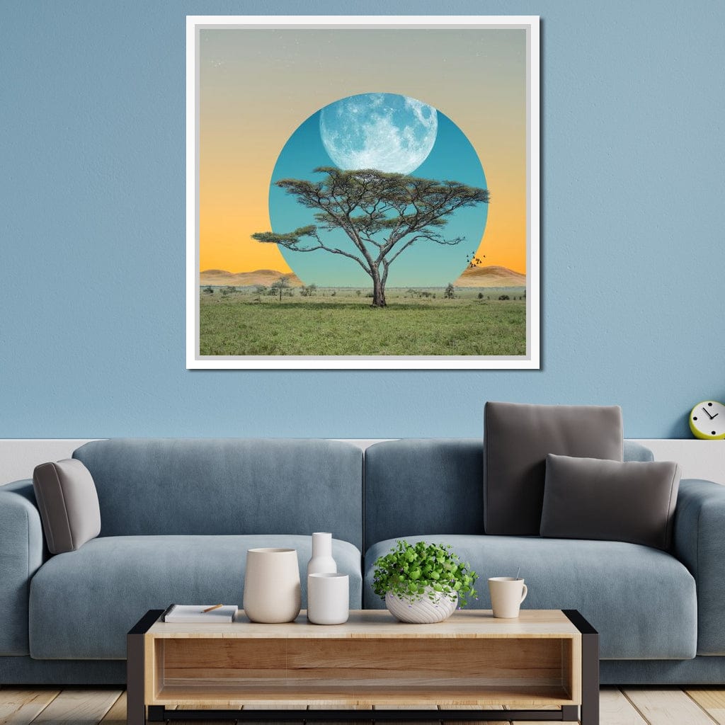 Moon Tree Canvas Wall Art