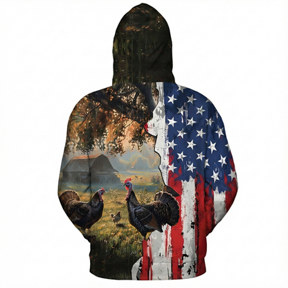 Realistic Patriotic Turkey Peaceful All Over Print Shirt