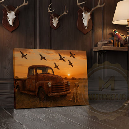 Deer Relaxing on Sofa with Wine Glass Wrapped Canvas