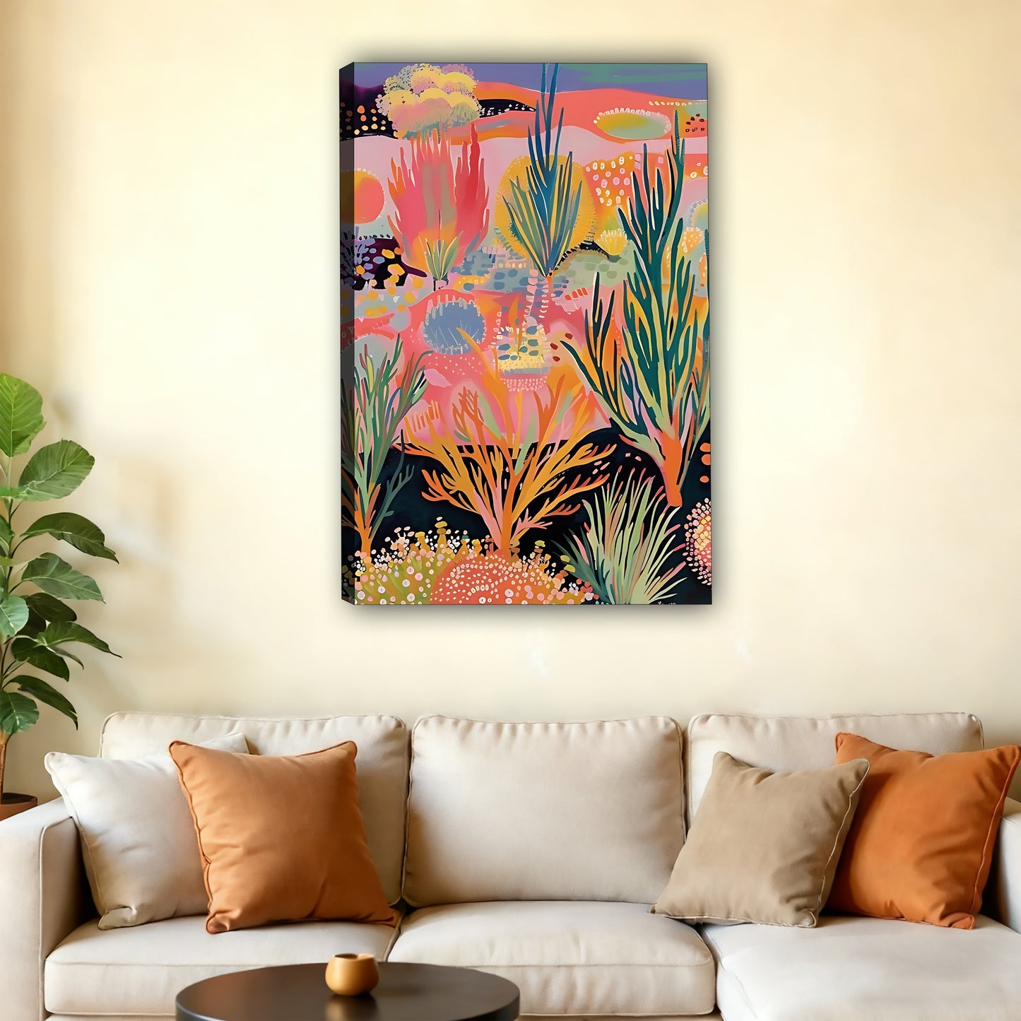 W386 Natural Wood Grain Canvas Decorative Painting – Abstract Art | Ideal for Living Rooms and Offices