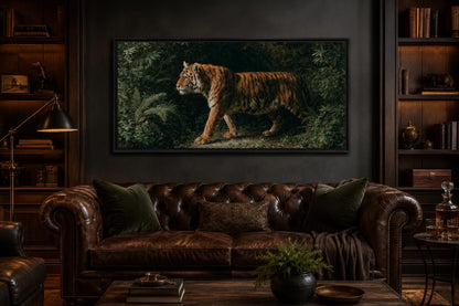 Bengal Tiger Canvas Print – Realistic Wildlife Wall Art for Living Room Decor