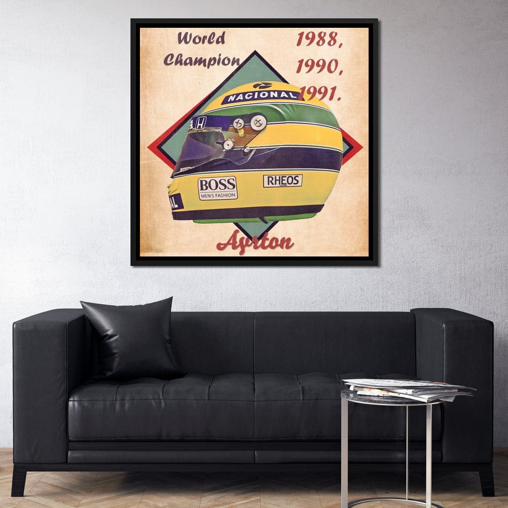 Ayrton Senna 1988 Helmet Canvas Wall Art