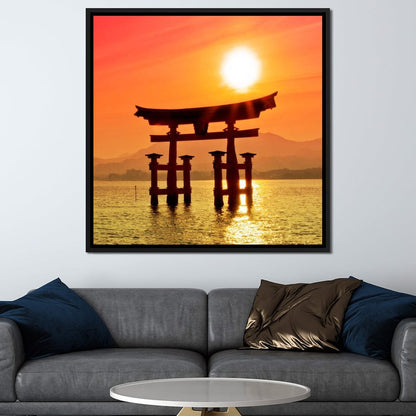 Torii Gate In Japan Canvas Wall Art
