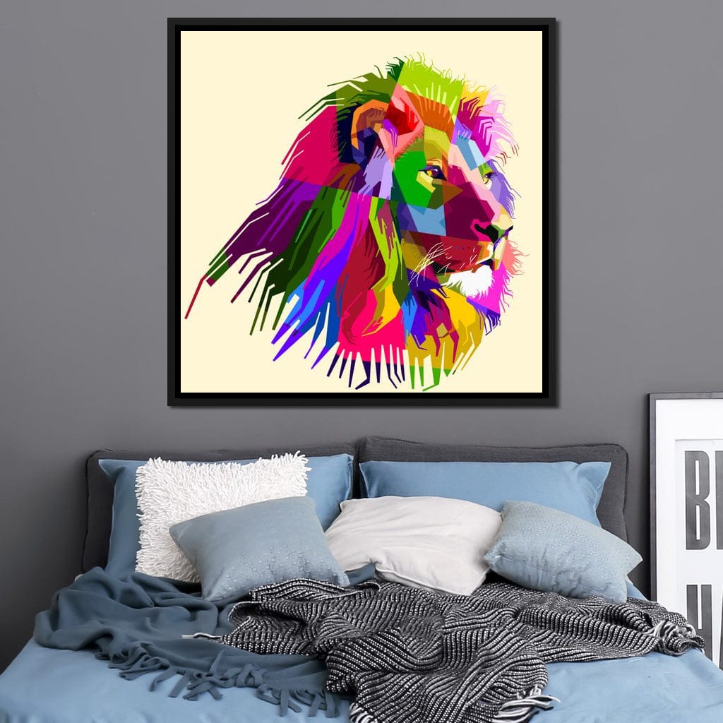 Pop Art Lion Canvas Wall Art