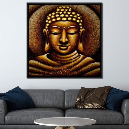 Meditating Buddha Portrait Canvas Wall Art