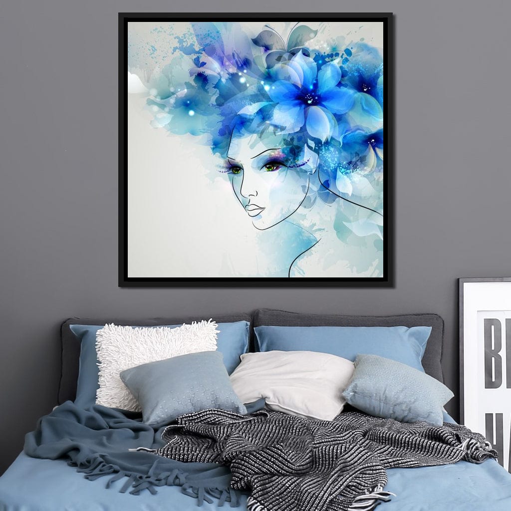 Woman with Floral Hat Canvas Wall Art