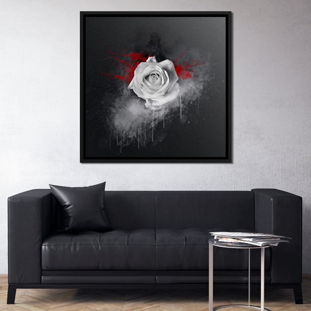 White Rose Canvas Wall Art