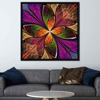 Fractal Flower in Multicolors Canvas Wall Art