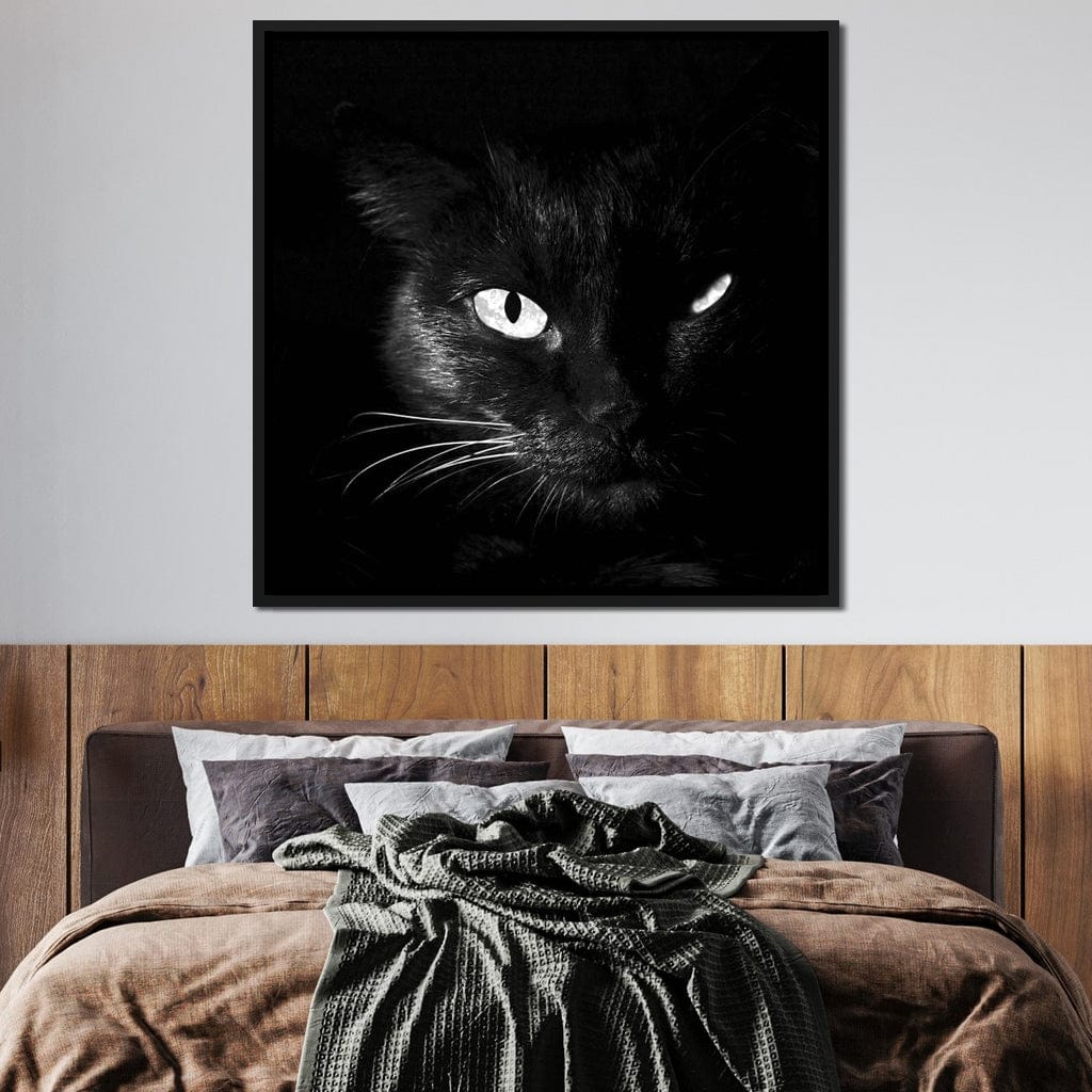 Black and White Cat Canvas Wall Art