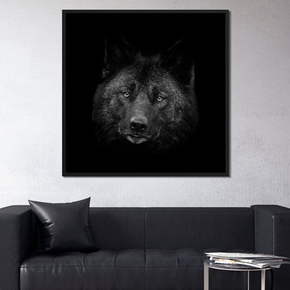 Black and White Wolf Canvas Wall Art