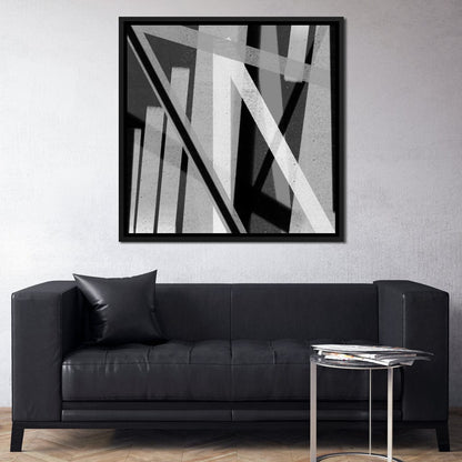 Black & White Lines v2 Canvas Wall Art