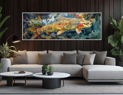Rainbow Trout Canvas Print – Abstract Fish Canvas | Ready to Hang Fishing Wall Art