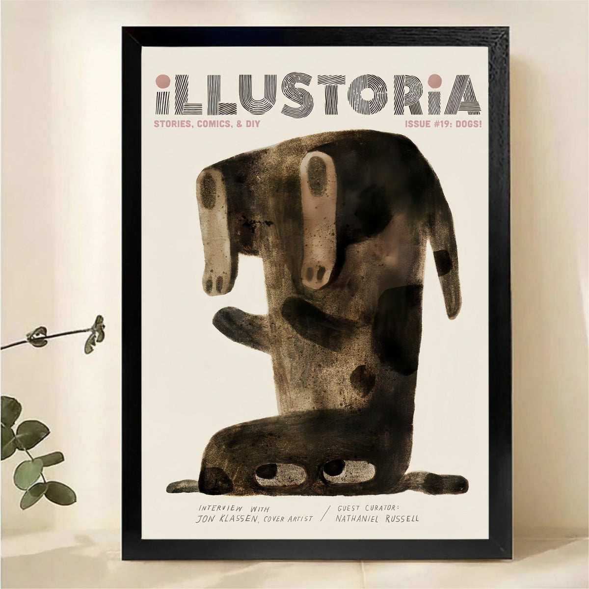 Illustoria Magazine Dogs Issue Wall Art - Vintage Abstract Dachshund Canvas Print