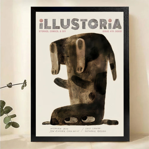 Illustoria Magazine Dogs Issue Wall Art - Vintage Abstract Dachshund Canvas Print