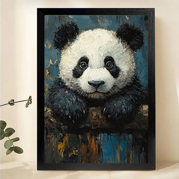 Cute Panda Canvas Wall Art - Baby Panda Bear Nursery Print