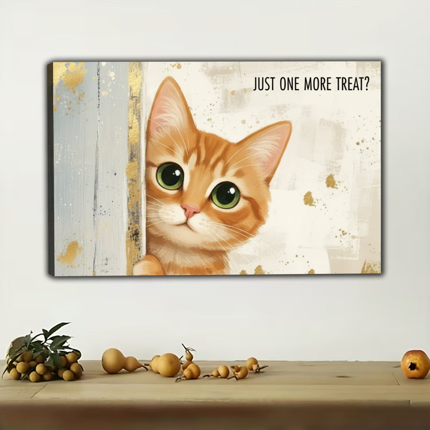 Orange Tabby Cat Canvas Wall Art - Kitten Decor