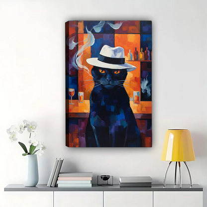 Cool Cat at Bar Wall Art - Bold Abstract Print