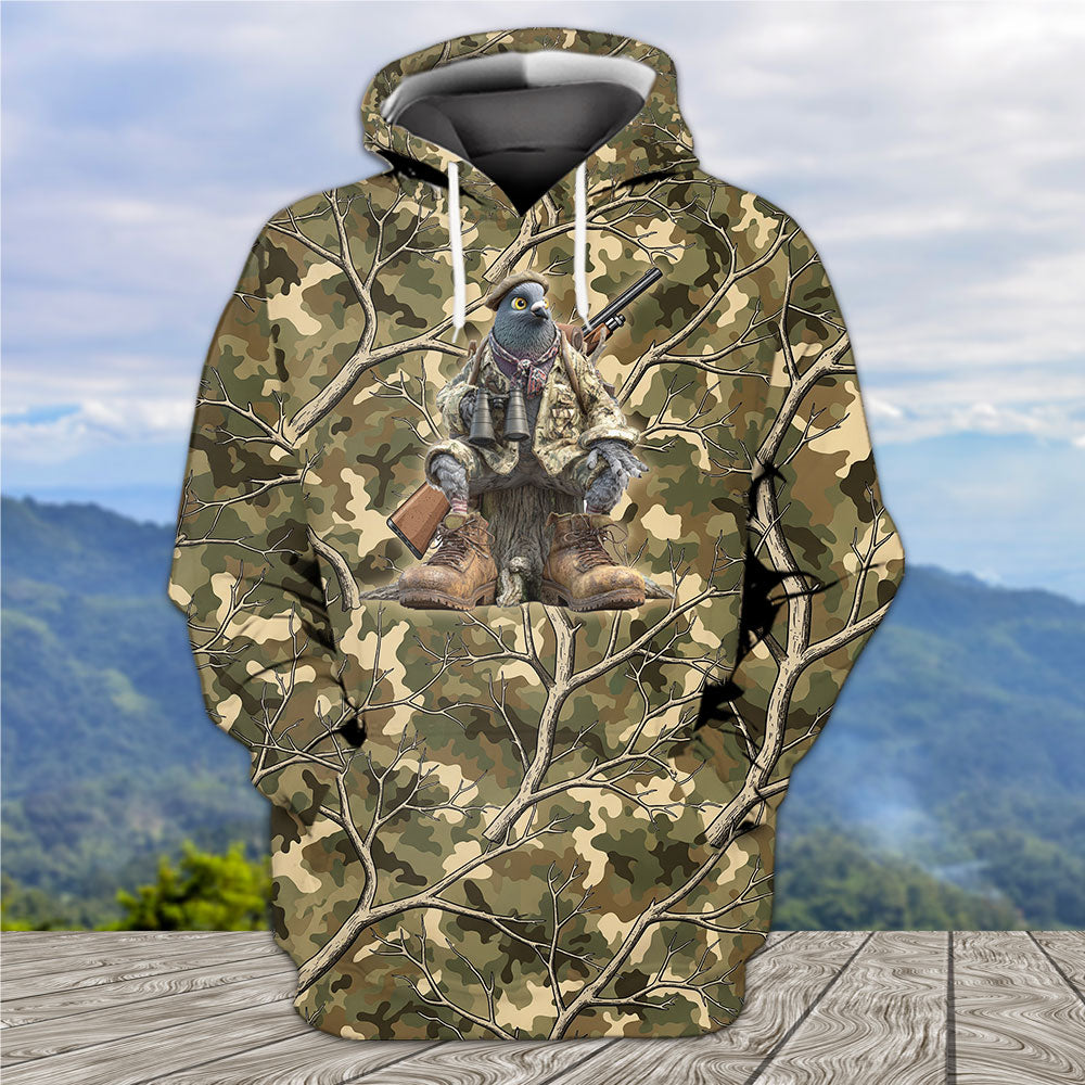Funny Dove Hunting Camouflage All Over Print Shirt