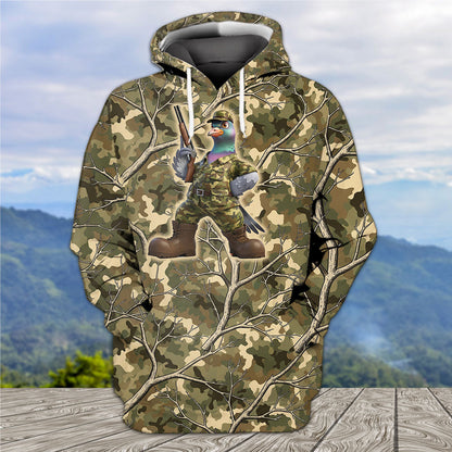 Dove Hunting Camouflage Funny All Over Print Shirt