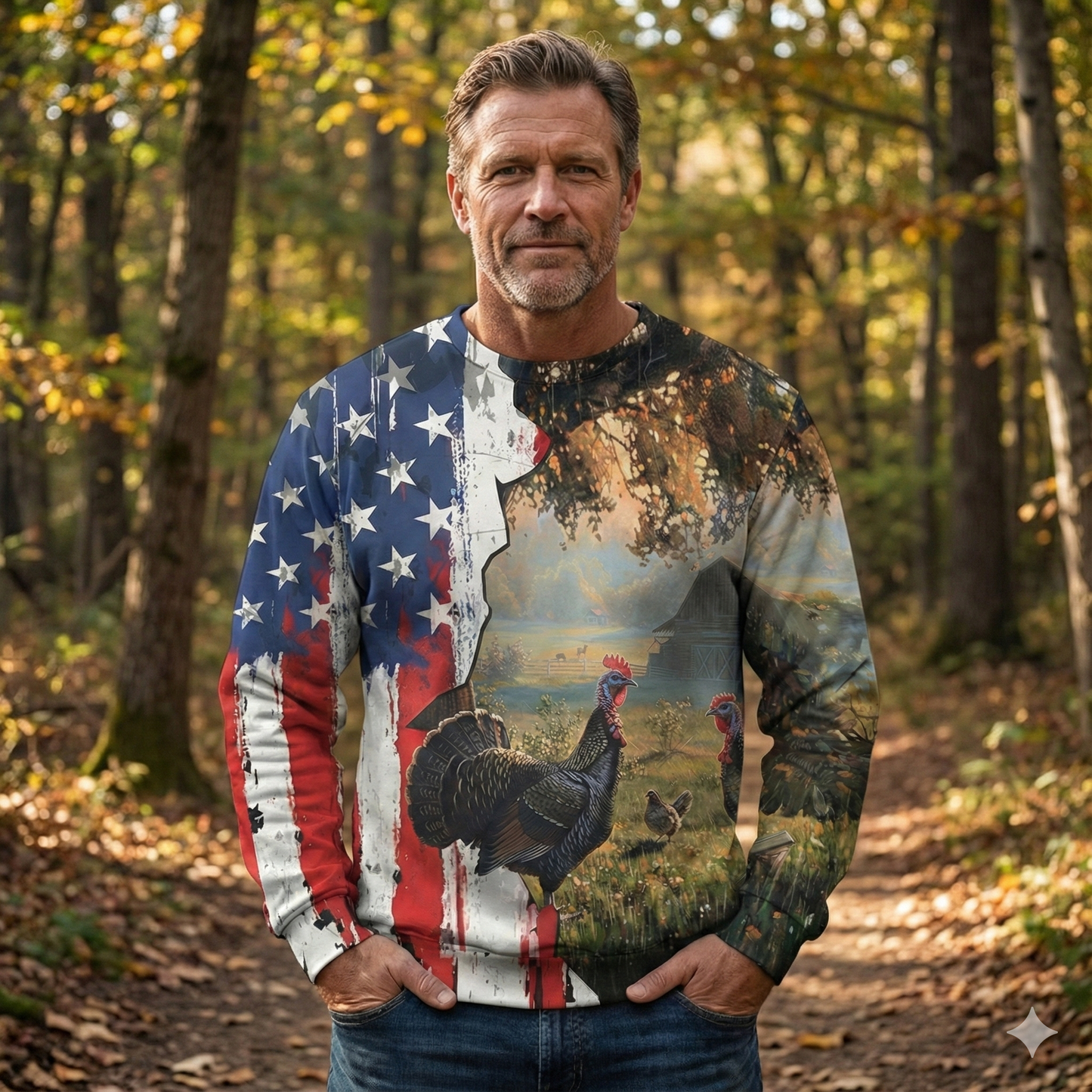 Realistic Patriotic Turkey Peaceful All Over Print Shirt