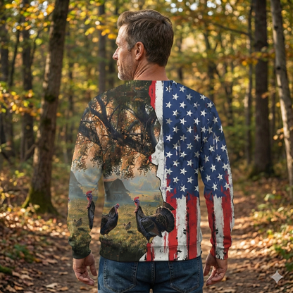 Realistic Patriotic Turkey Peaceful All Over Print Shirt
