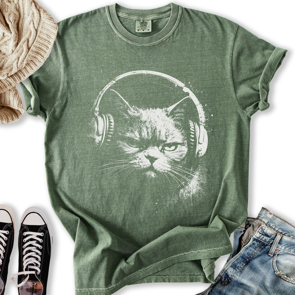 Headphones Cat Relaxed Tee