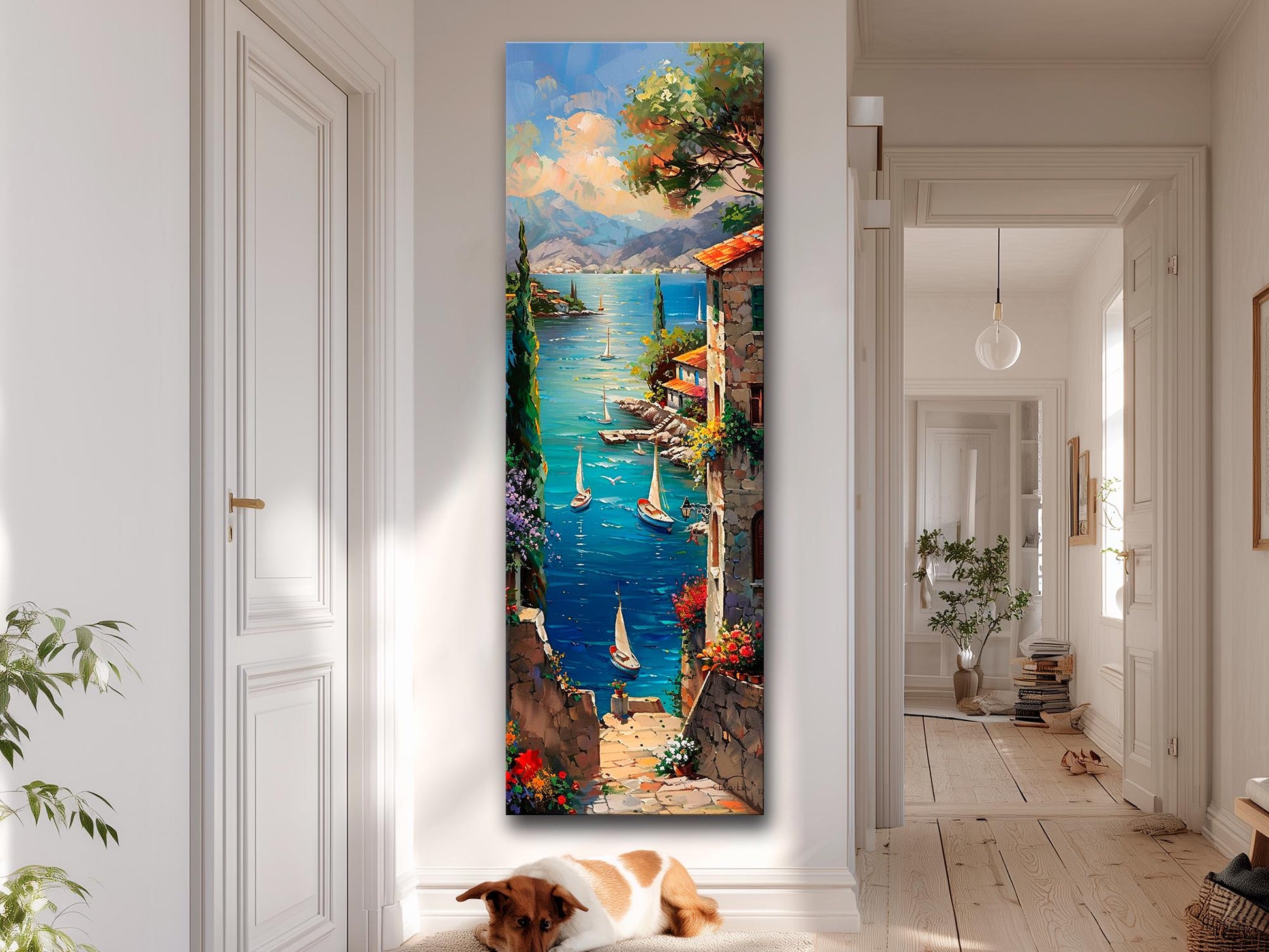 Lake Como Canvas Print - Sailboats on Lake Como Landscape | Framed & Ready to Hang