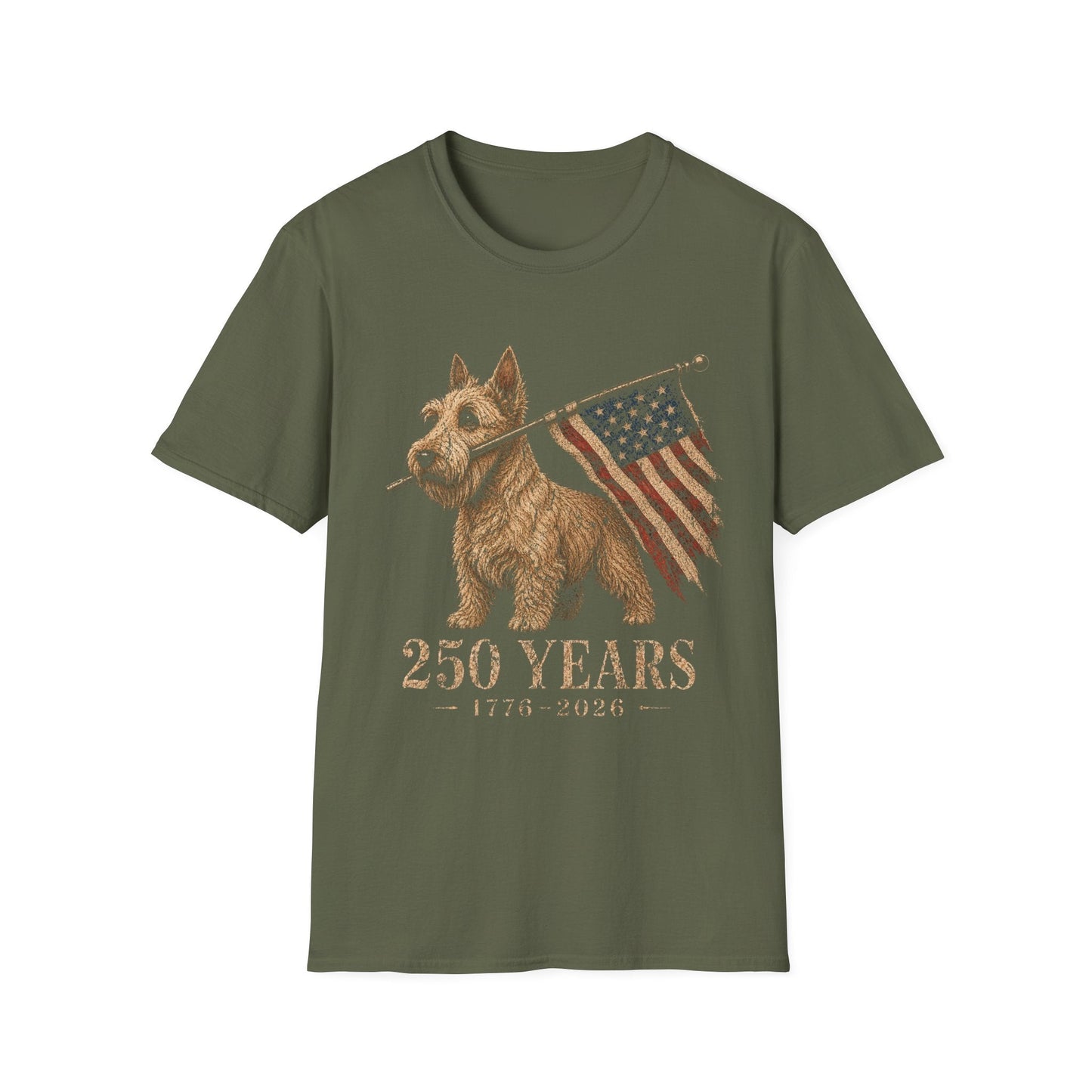 Wheaten Scottish Terrier USA 250 Years Tee