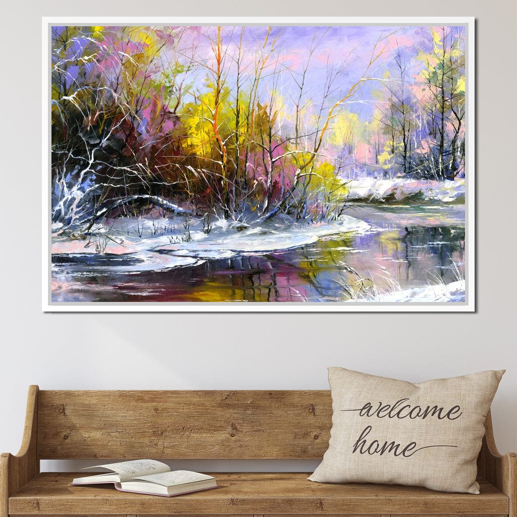 Winter Stream Canvas Wall Art