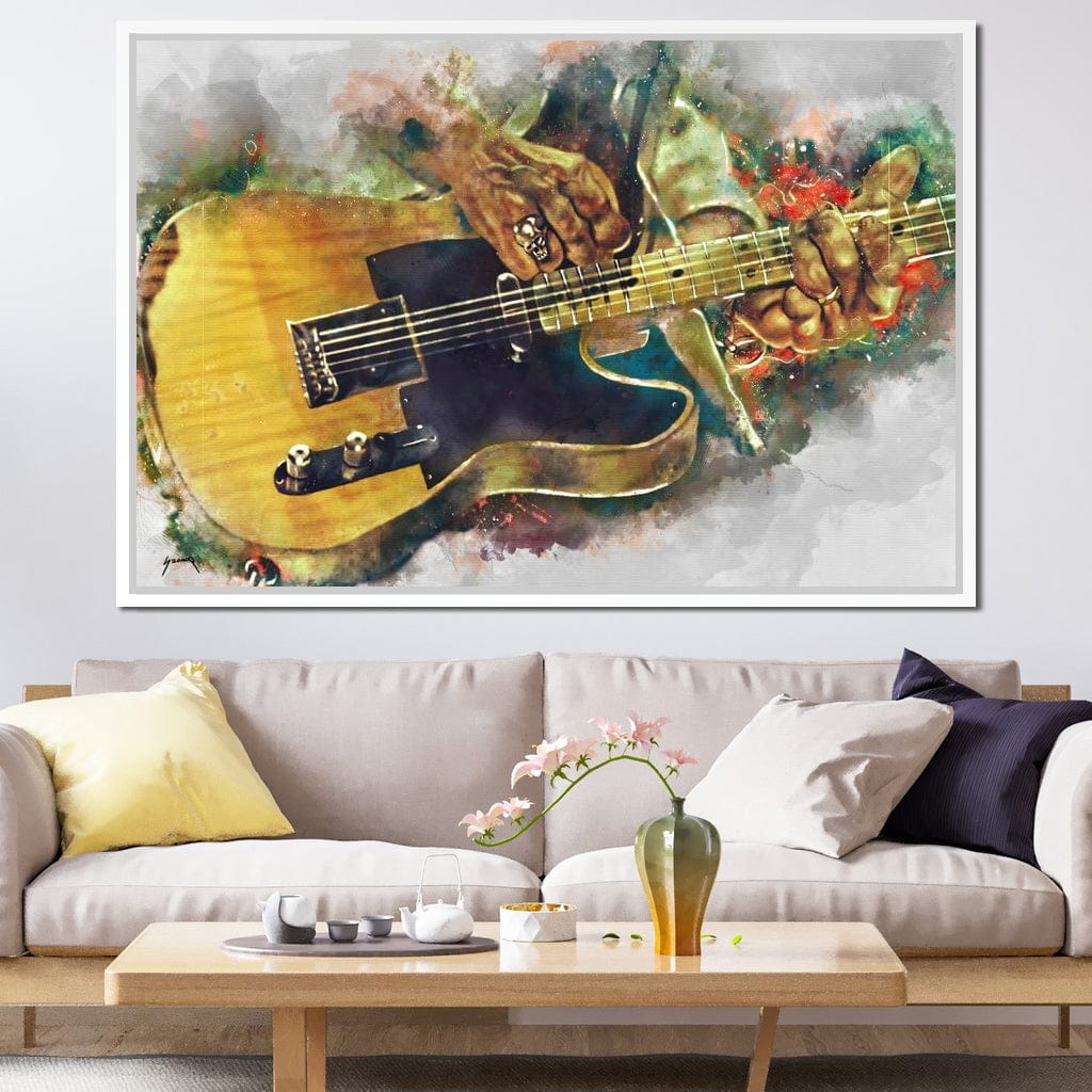 Keith Richards' Electric Guitar Canvas Wall Art