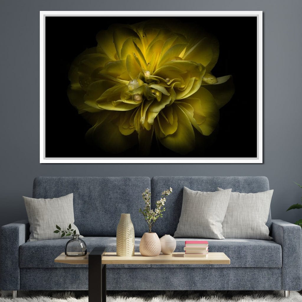 Yellow Backyard Flowers Canvas Wall Art